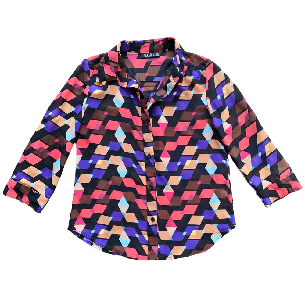 Geometric Patterned Button Up - image 1